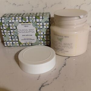 BEEKMAN 1802 Skincare Glacial Mint & Eucalyptus Soap Hand Cream Wipes NEW SET/4